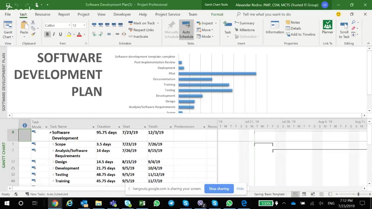Как создать базовый план в Microsoft Project