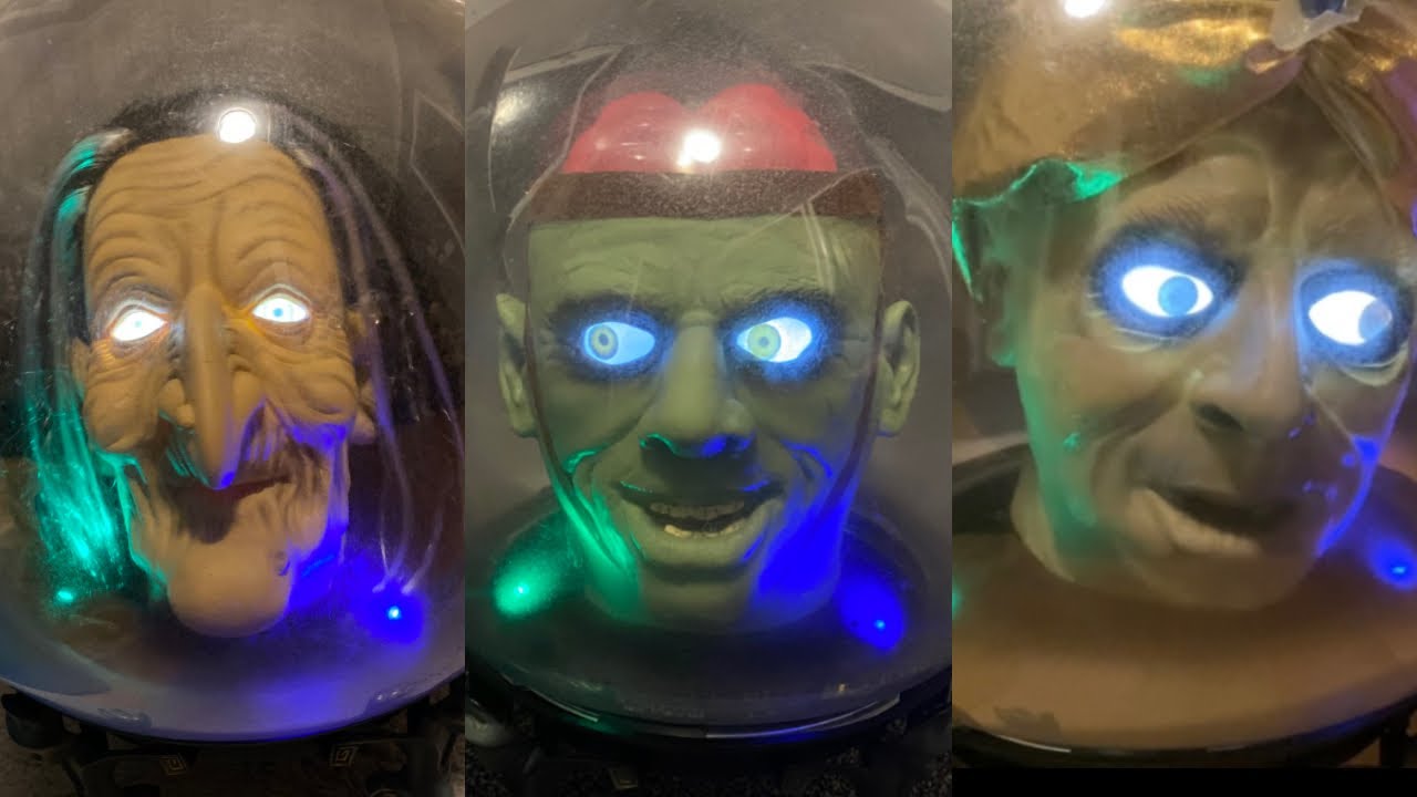 Gemmy Animated Halloween Large Spirit Balls Collection (Swami, Witch & Brain Monster)