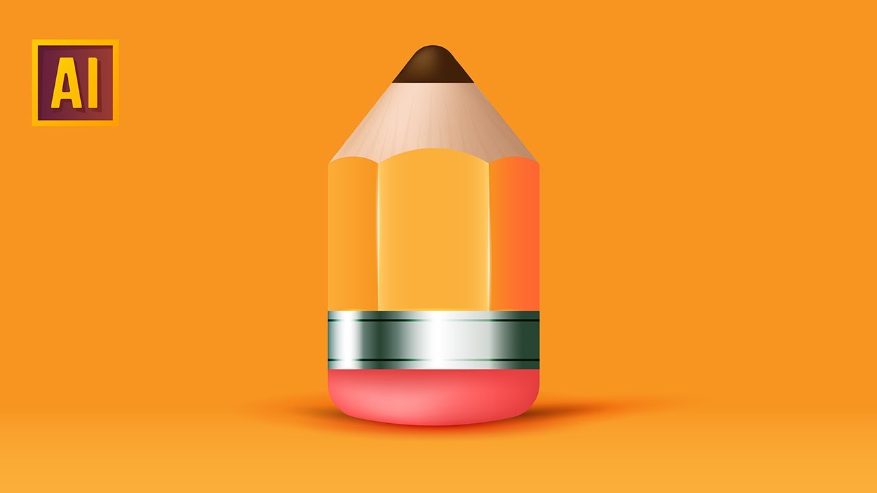 КАК НАРИСОВАТЬ 3D ИКОНКУ КАРАНДАША. УРОК В ADOBE ILLUSTRATOR
