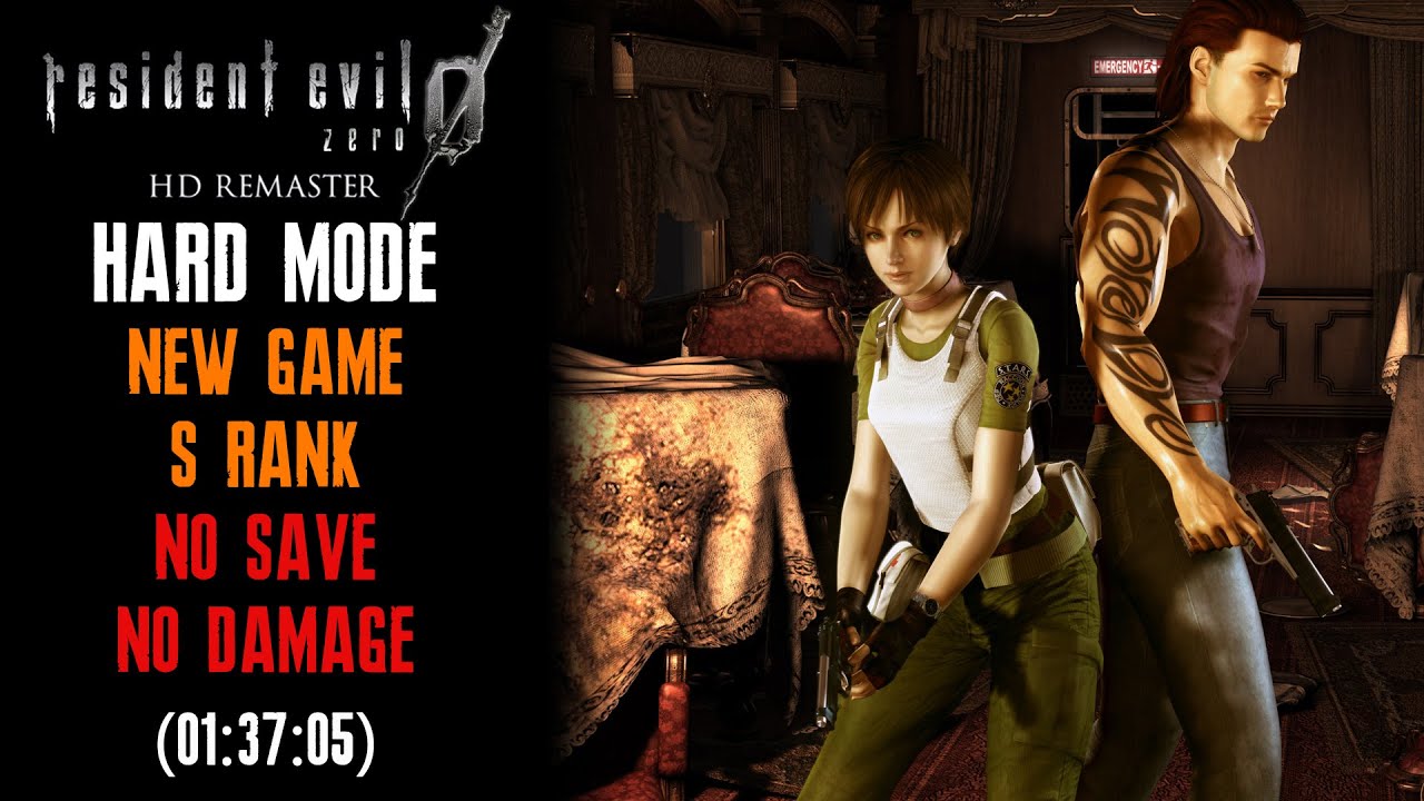 [Resident Evil Zero HD Remaster] Hard Mode, New Game, No Save, No Damage, S Rank (01:37:05)