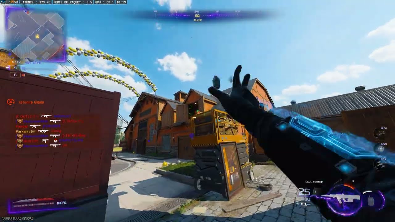 Une partie avec 173 de ping à l'AR.