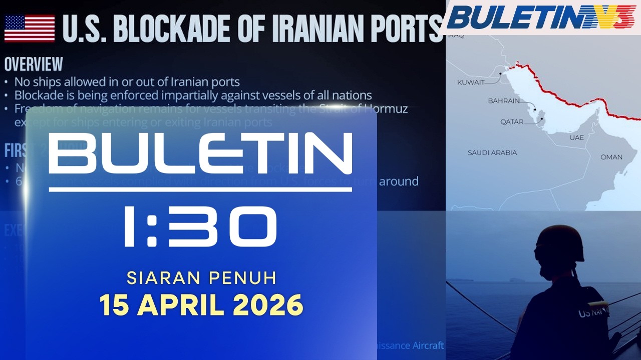 AS Dakwa Halang 6 Kapal Keluar Iran | Buletin 1:30, 15 April 2026