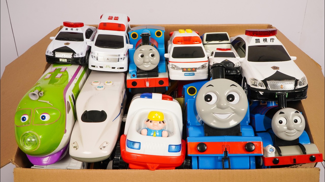 🚗色んなはたらくくるまのミニカーを走行チェック！サイレンもなるよ🚗