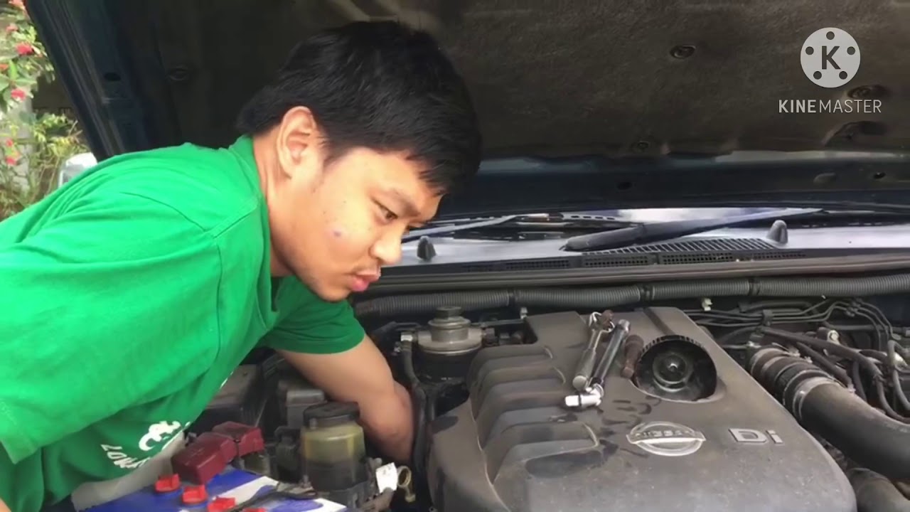 วิธีเปลี่ยนถ่ายน้ำมันเครื่องไส้กรองน้ำมันเครื่อง nissan navara 2007