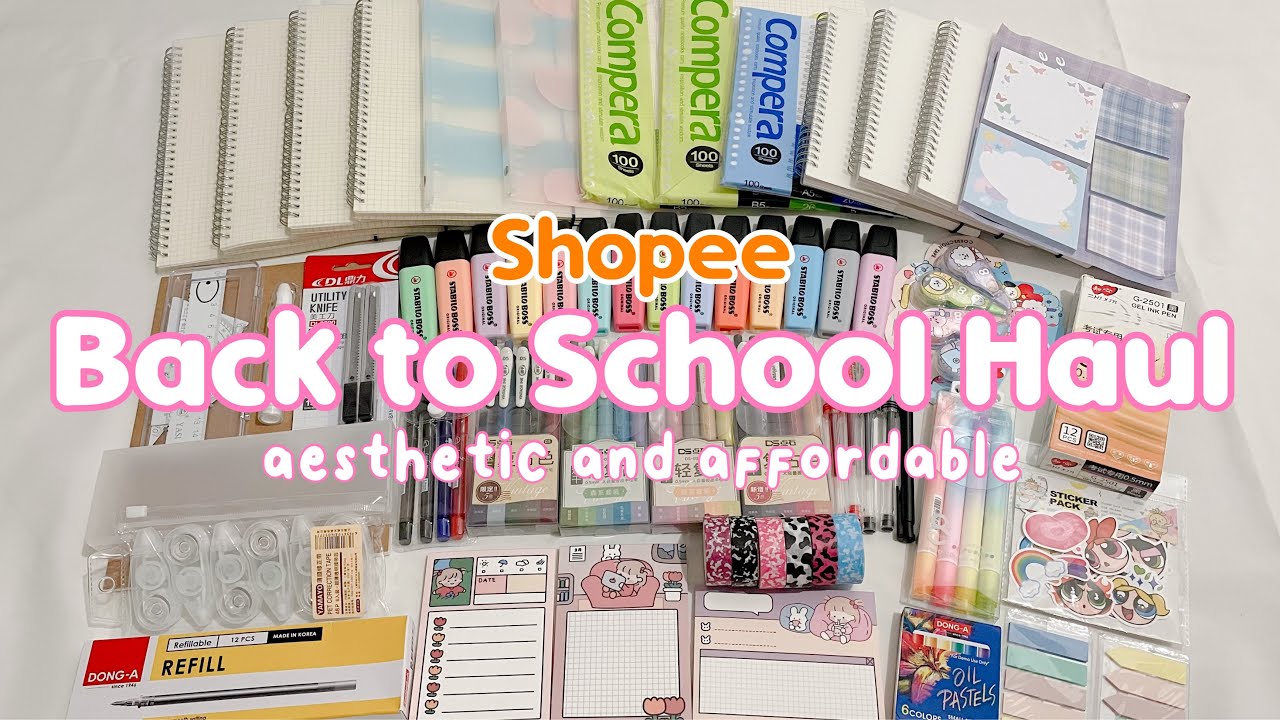 Aesthetic *Shopee* BACK TO SCHOOL SUPPLIES HAUL 2021 (stationery,binders,highlighters)☁️🦋