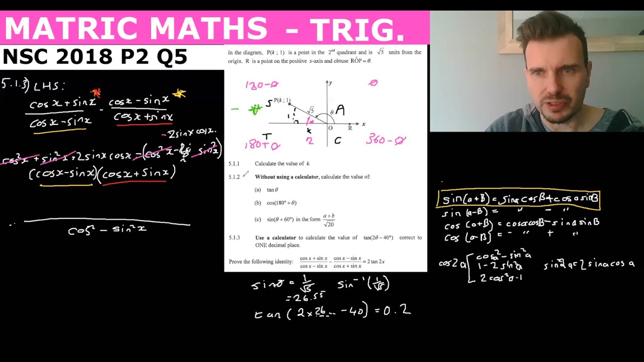 Matric Mathematics NSC Paper 2 November 2018 Memo - Question 5 (Trigonometry Equations & Identities)