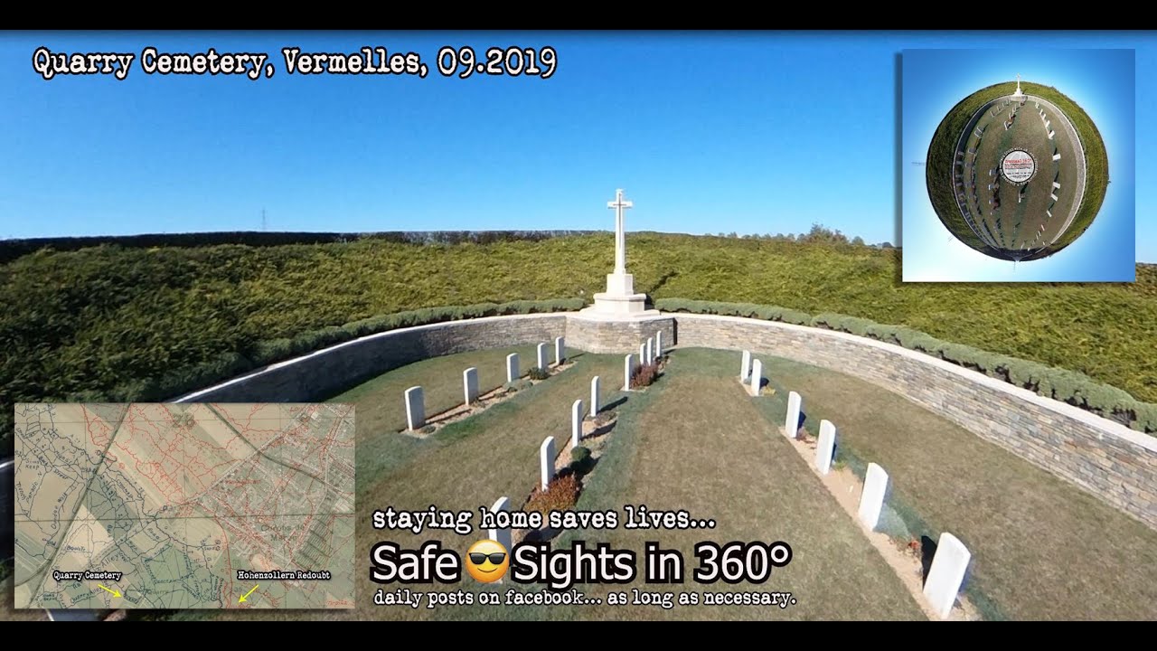 Safe 😎 Sights in 360&deg;, Quarry Cemetery, Vermelles.