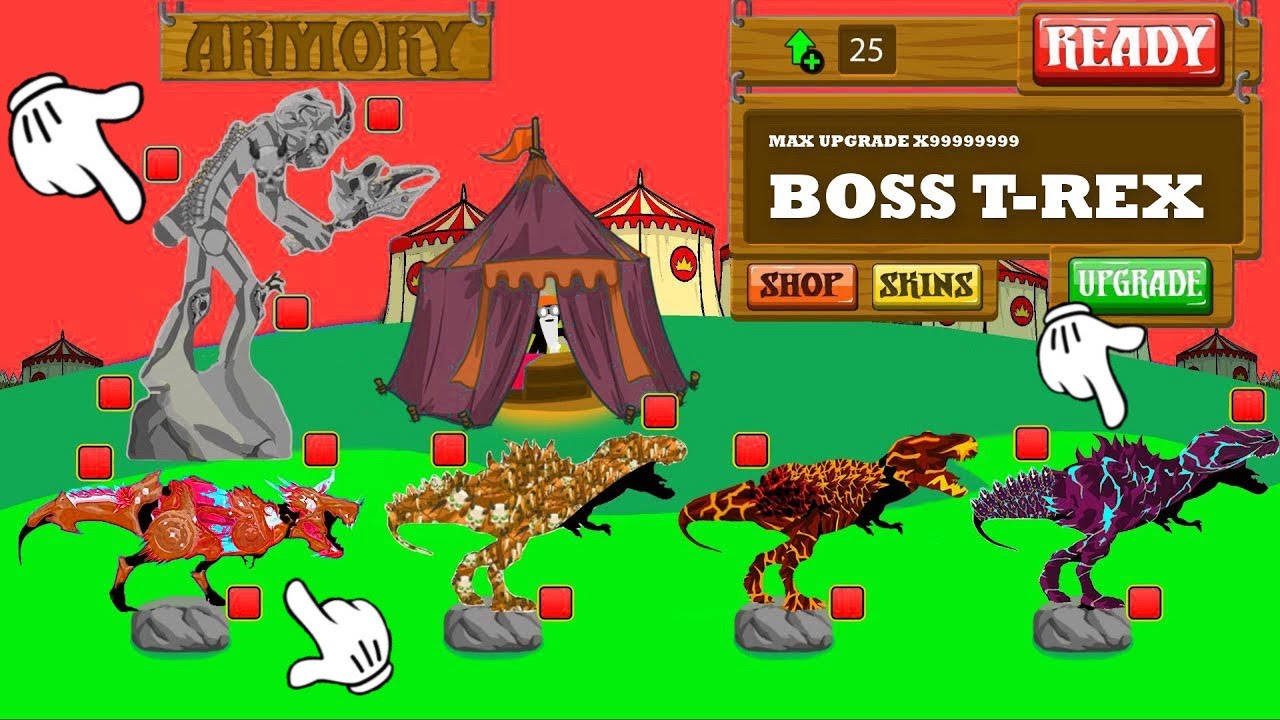 MAX UPGRADE ALL BOSS T-REX X99999 POWER - HACK STICK WAR LEGACY