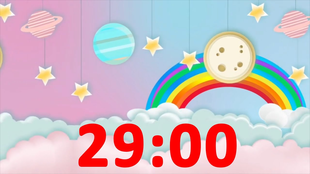 29 Minute Timer with Music for Children, Kids, Classroom - Countdown Video & Satisfying