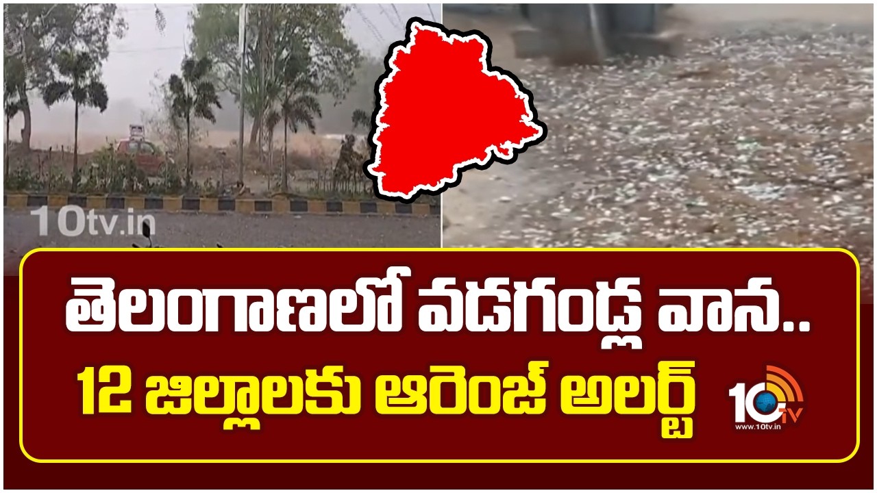 తెలంగాణలో వడగండ్ల వాన..12 జిల్లాలకు ఆరెంజ్ అలర్ట్ | Rain Alert In Telangana | Weather Updates