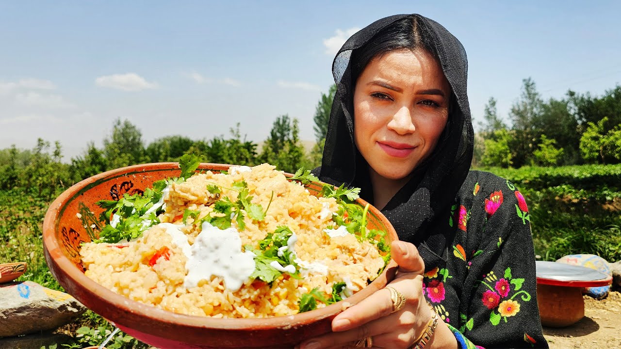 🔥 Hearty Village Stew on Fire — A Cozy Family Day in Bamyan