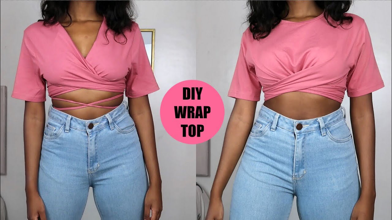DIY Wrap Top From A T-Shirt (Two Ways)