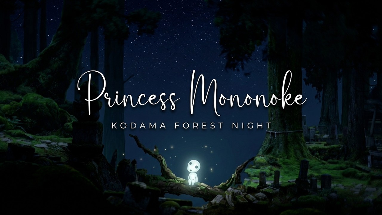 Princess Mononoke - Kodama Forest Night 🌙 – Ghibli-Inspired Ambient Sounds