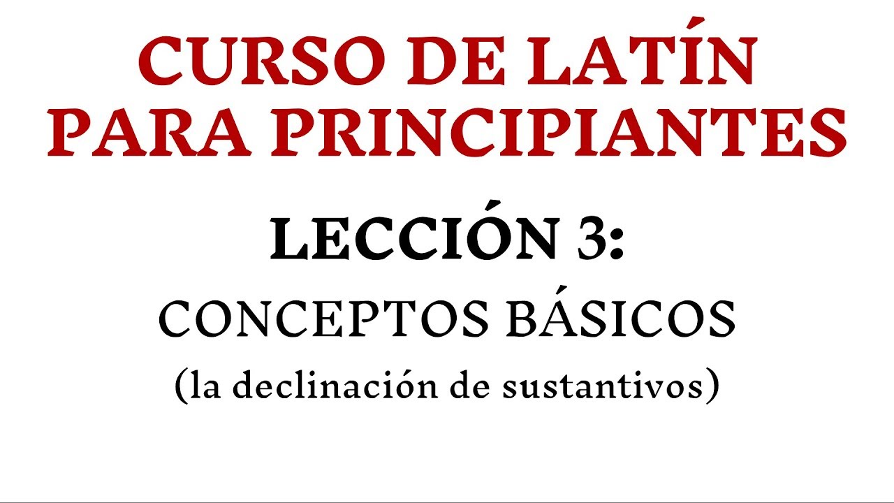 LECCIÓN 3: CONCEPTOS BÁSICOS (la declinación de sustantivos)