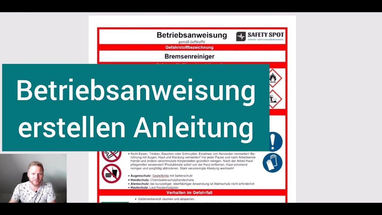 Betriebsanweisung erstellen | Muster | Anleitung | Erklärung | Gefahrstoffe | Arbeitsschutz | Sifa