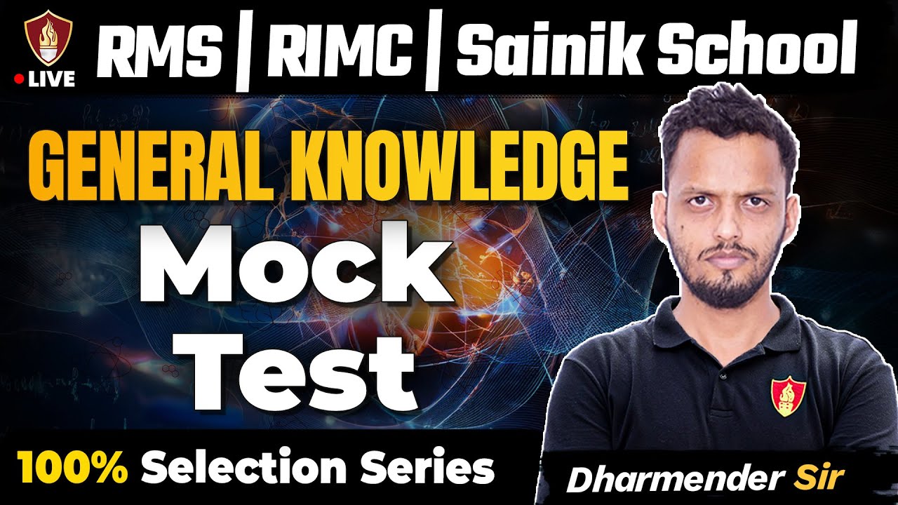 General Knowledge Mock Test Questions | GK Class | Sainik AISSEE School | RMS | RIMC