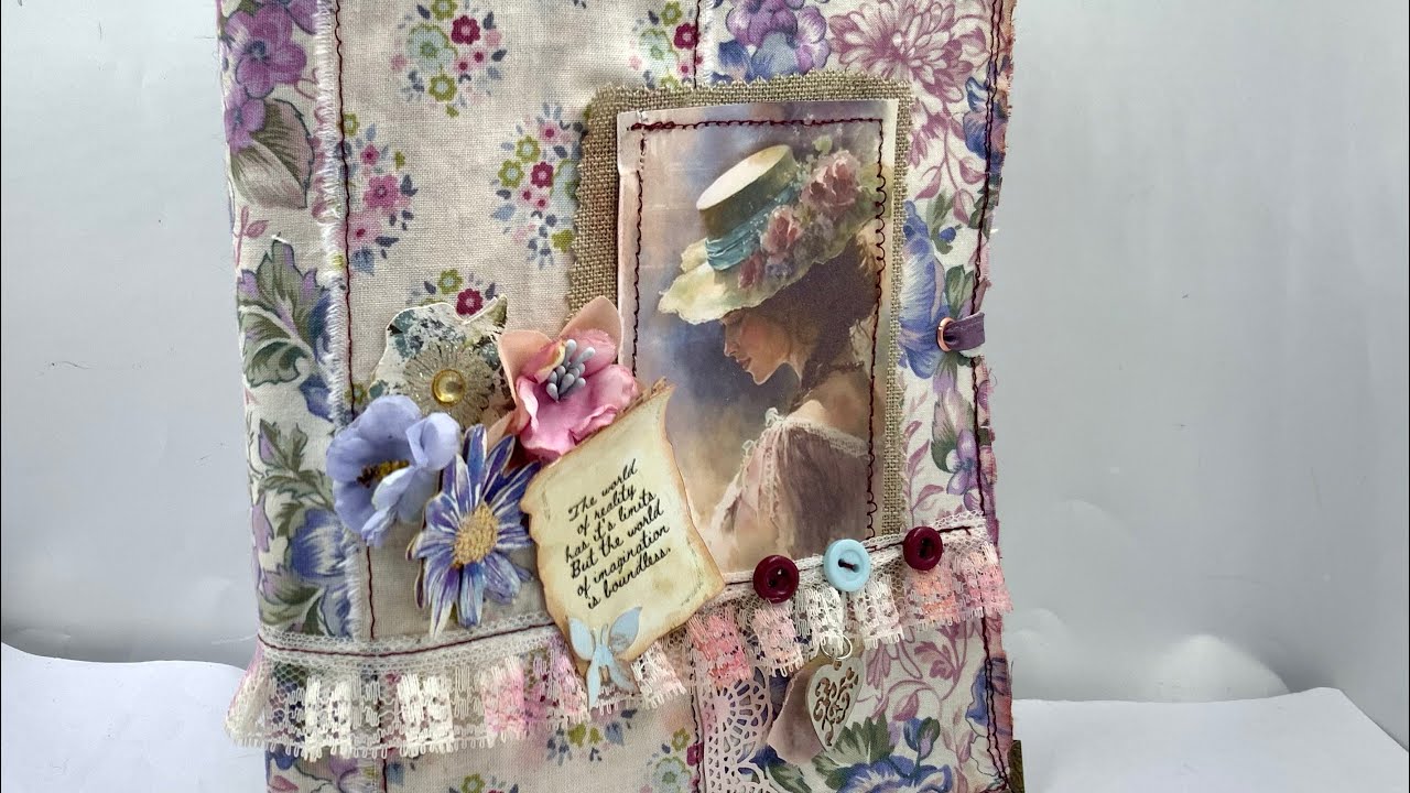 Junk journal floral parme et violet