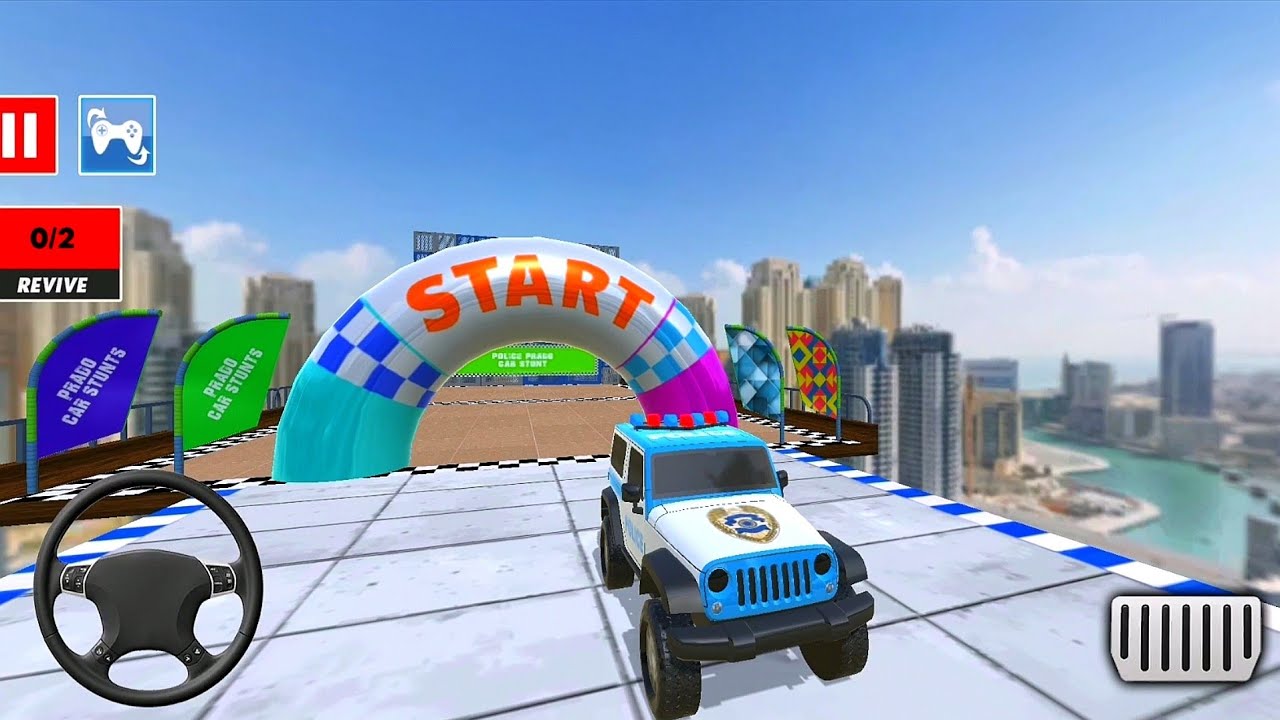 Police Prado Car Stunt - Mega Ramp Stunts 3D - Android GamePlay On PC