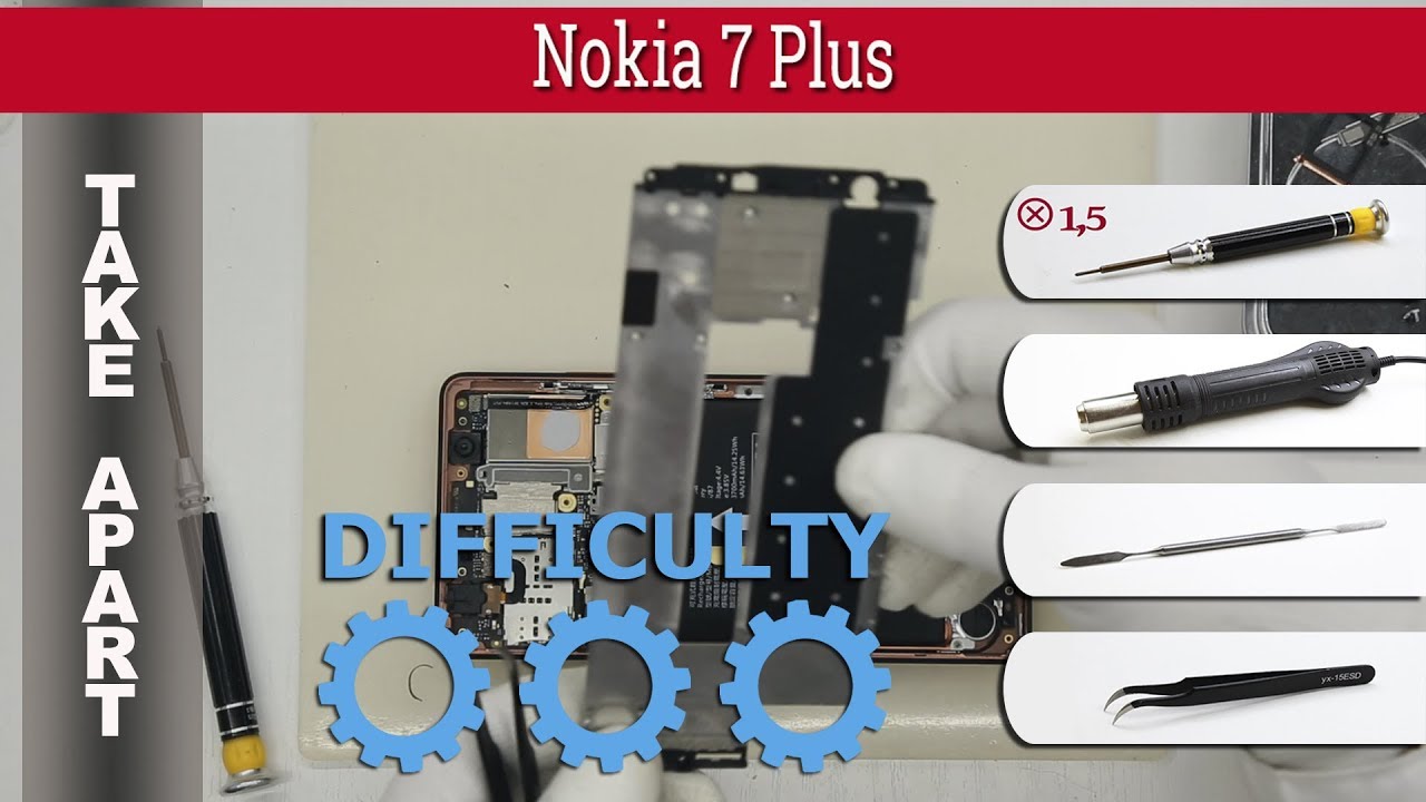 Как разобрать 📱 Nokia 7 Plus (TA-1046) Разборка и ремонт