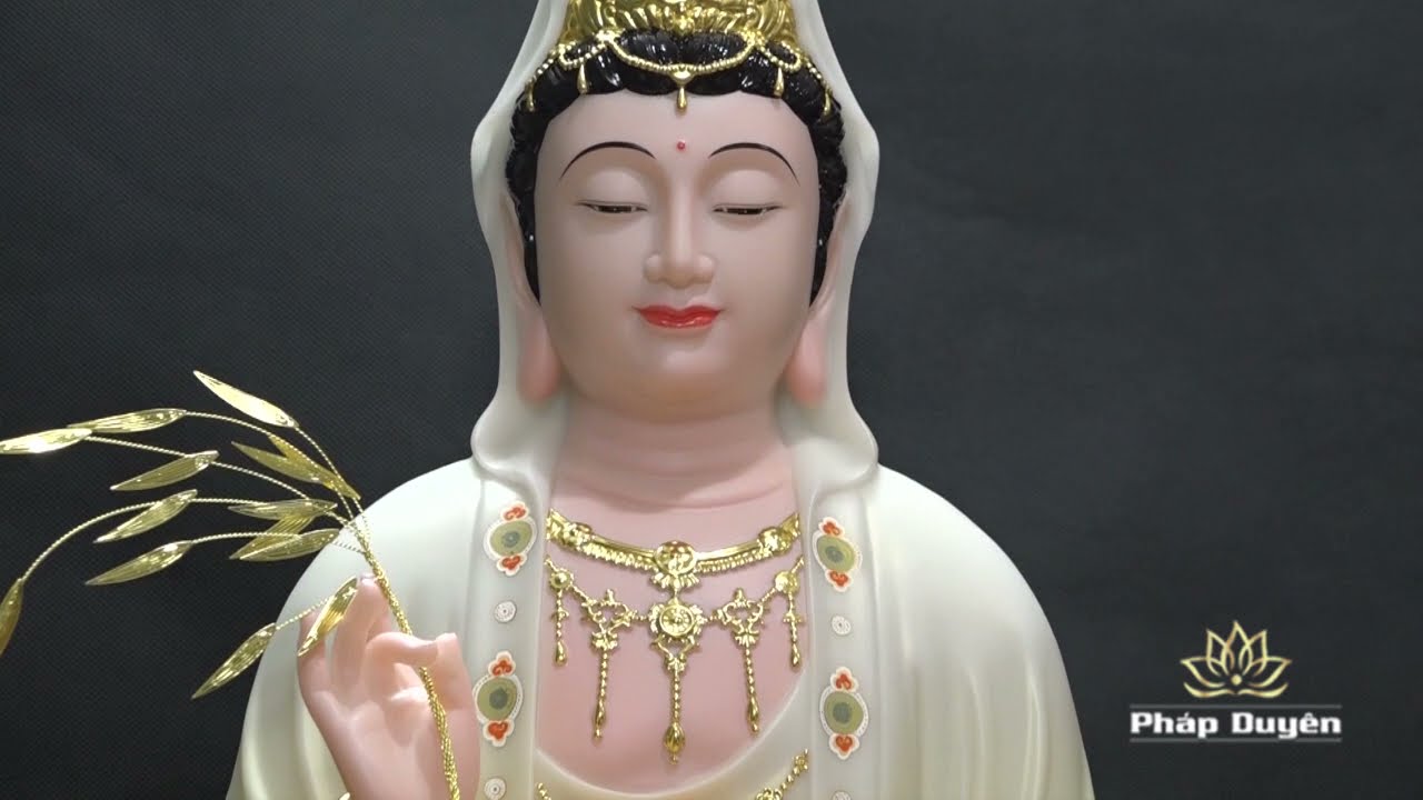 Tượng Quan Âm Từ Vân Sơn Phú Quý, Bằng Bột Đá, Cao 66cm
