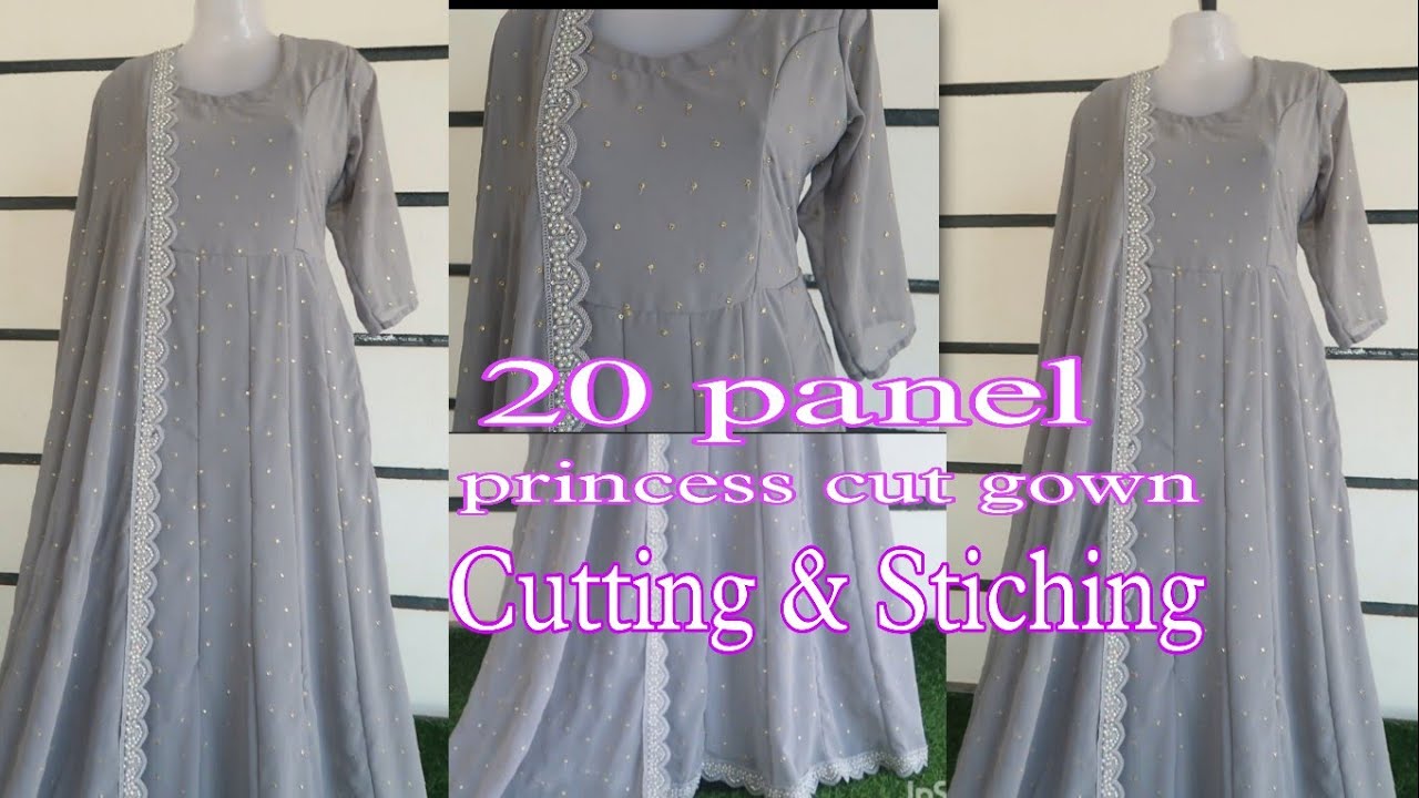 20 Panel Gown Cutting & Stiching A to Z tutorial in malayam #sajithascreation #stiching #gowncutting