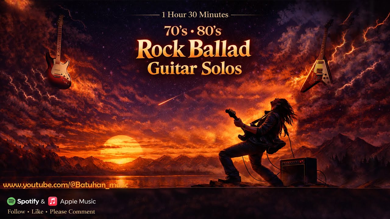 80s & 90s Ballad Rock / Melodic Metal Guitar Solo Mix 1 HOUR 30 MİNUTES