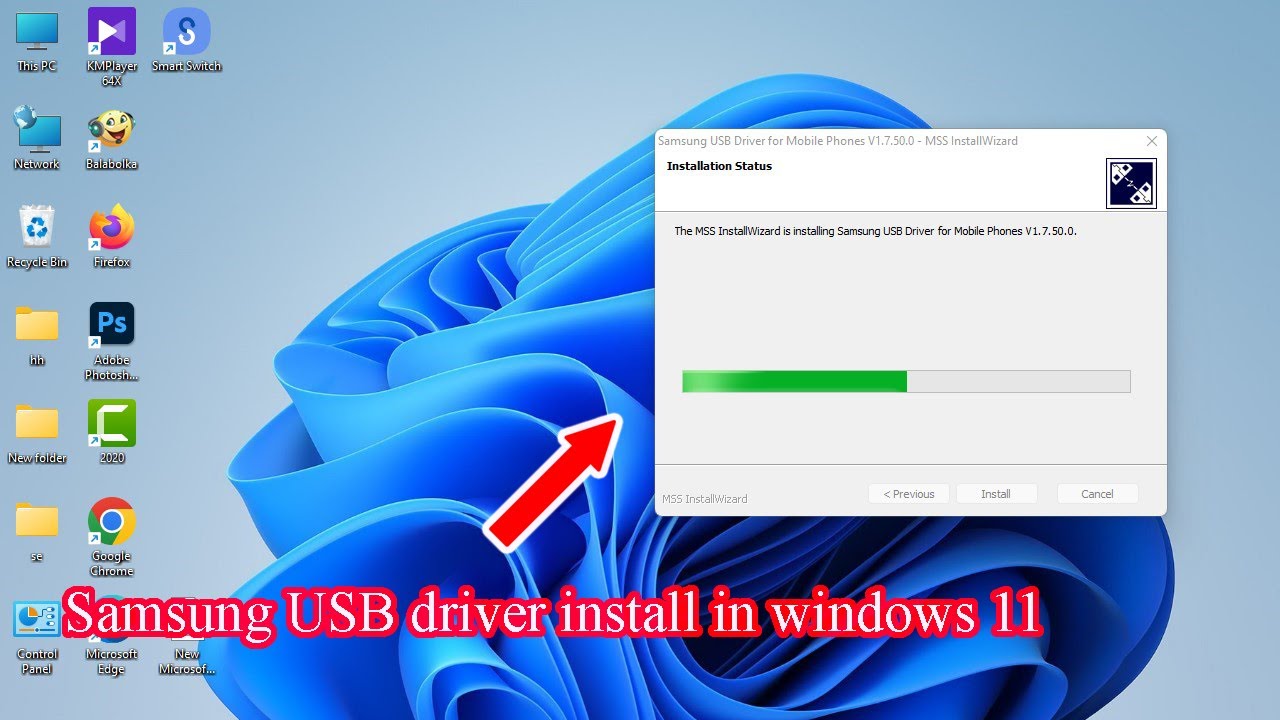 How to install Samsung USB drive in windows 11