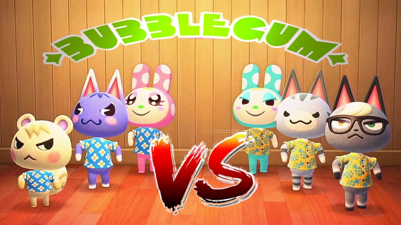 Marshal,Rosie,Chrissy VS. Raymond,Lolly,Francine: Villagers Singing Bubblegum KK in Animal Crossing
