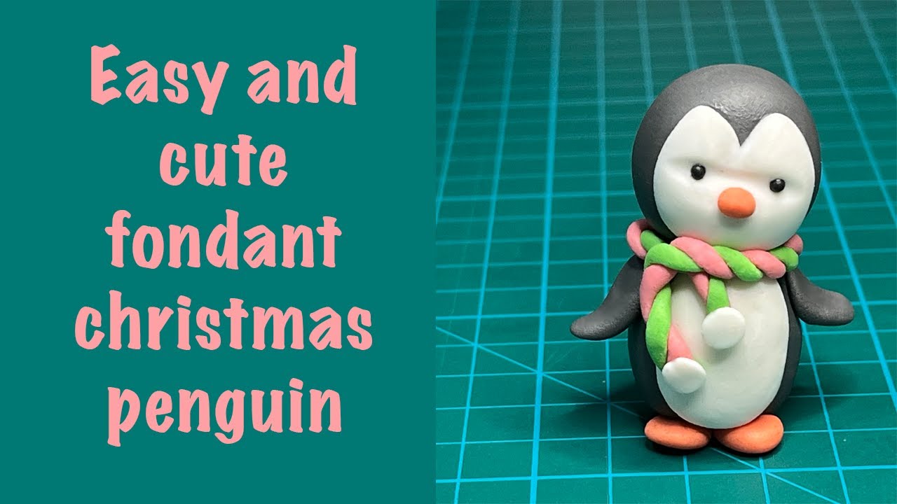 How to make easy Christmas Fondant Toppers | Christmas Cake Topper tutorial | Christmas Penguin