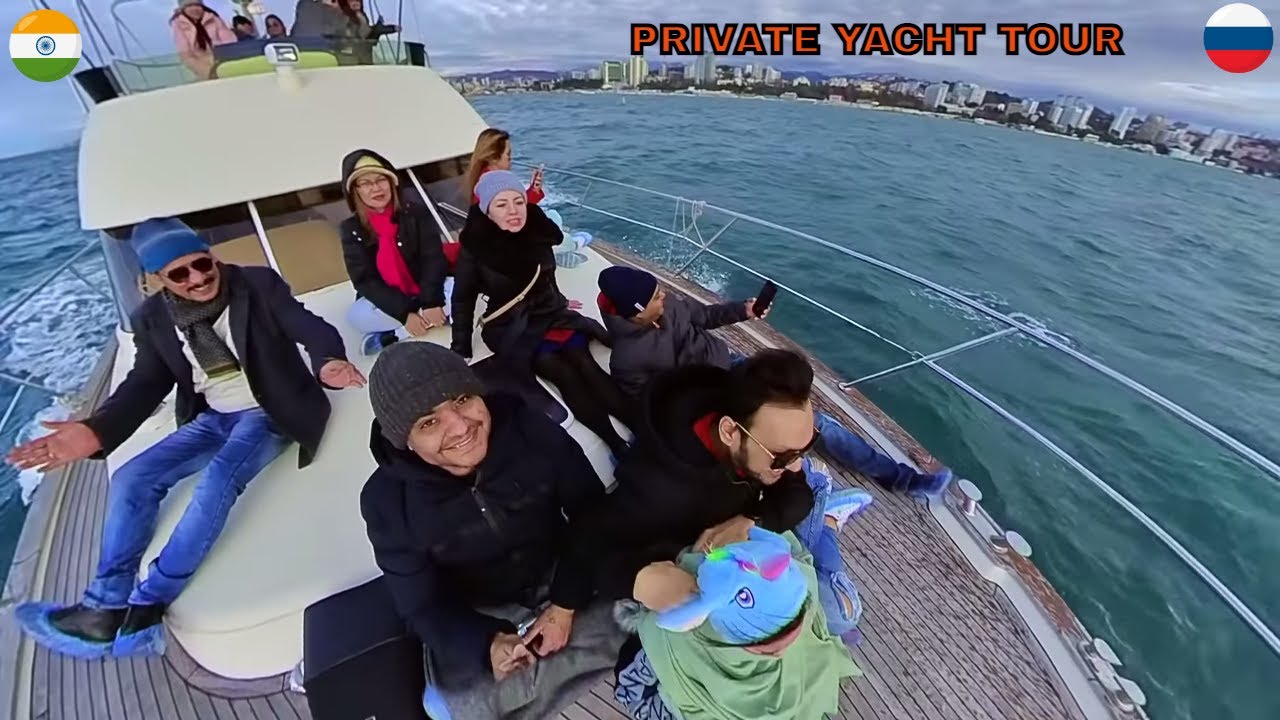 PRIVATE YACHT TOUR IN BLACK SEA || INDIAN LIFE IN RUSSIAN STYLE ||