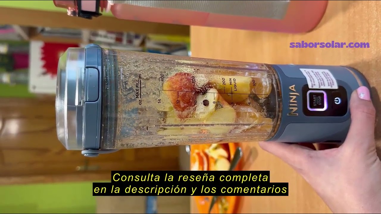 Reseña del Ninja Blast Batidora portátil, Vaso de 530 ml con tapa antigoteo y boquilla para sorber,