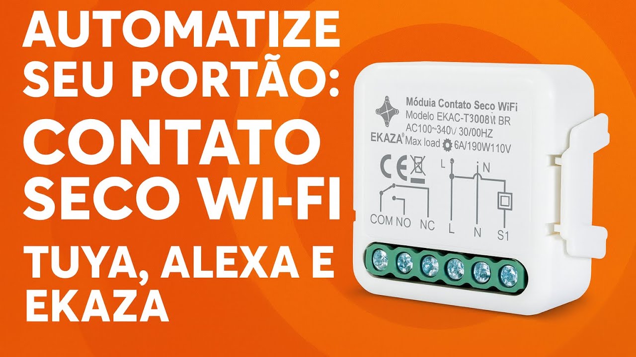 Portão Inteligente com Contato Seco Wi-Fi (Pulso) – Tuya, Alexa e Ekaza