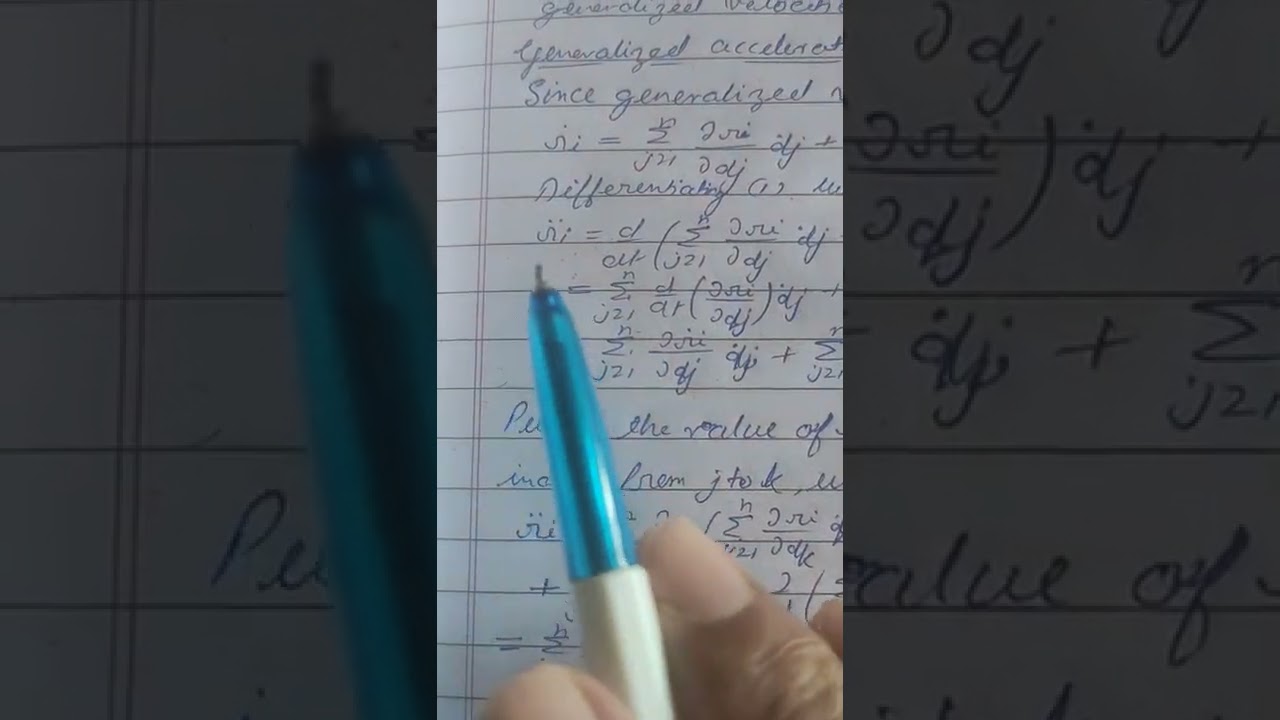 Generalized velocity & generalized acceleration. C M 11.H R BHAGAT.