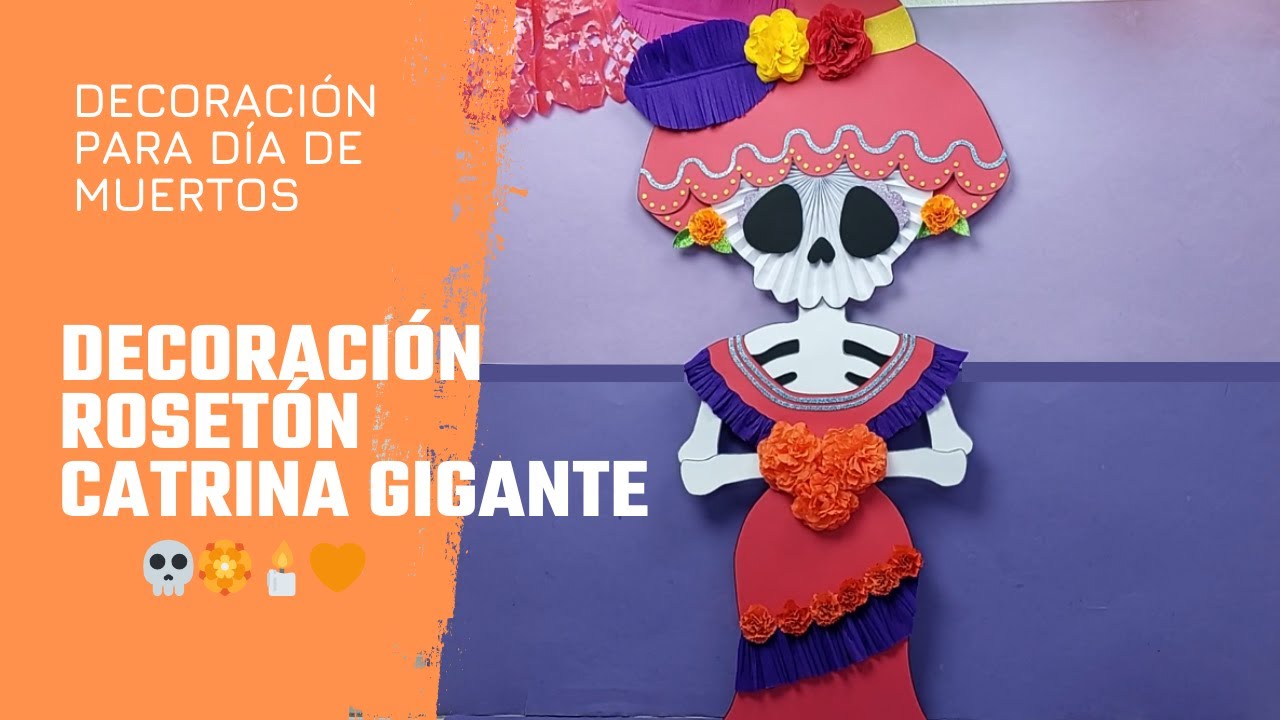 Decoración Rosetón Catrina Gigante  💀🏵️🕯️🧡