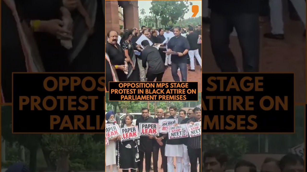NEET Row: Opposition MPs Stage Black Protest Inside Parliament Premises | Newa9