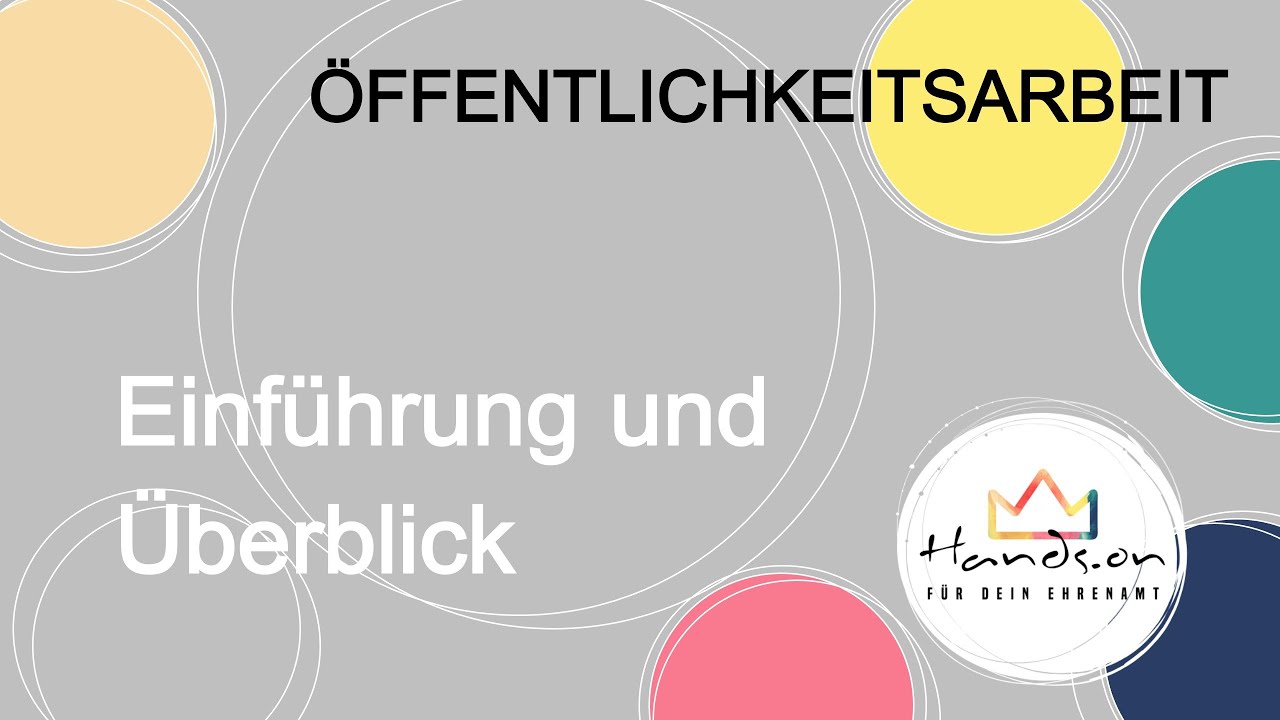 Öffentlichkeitsarbeit, Teil 1: Einführung und Überblick