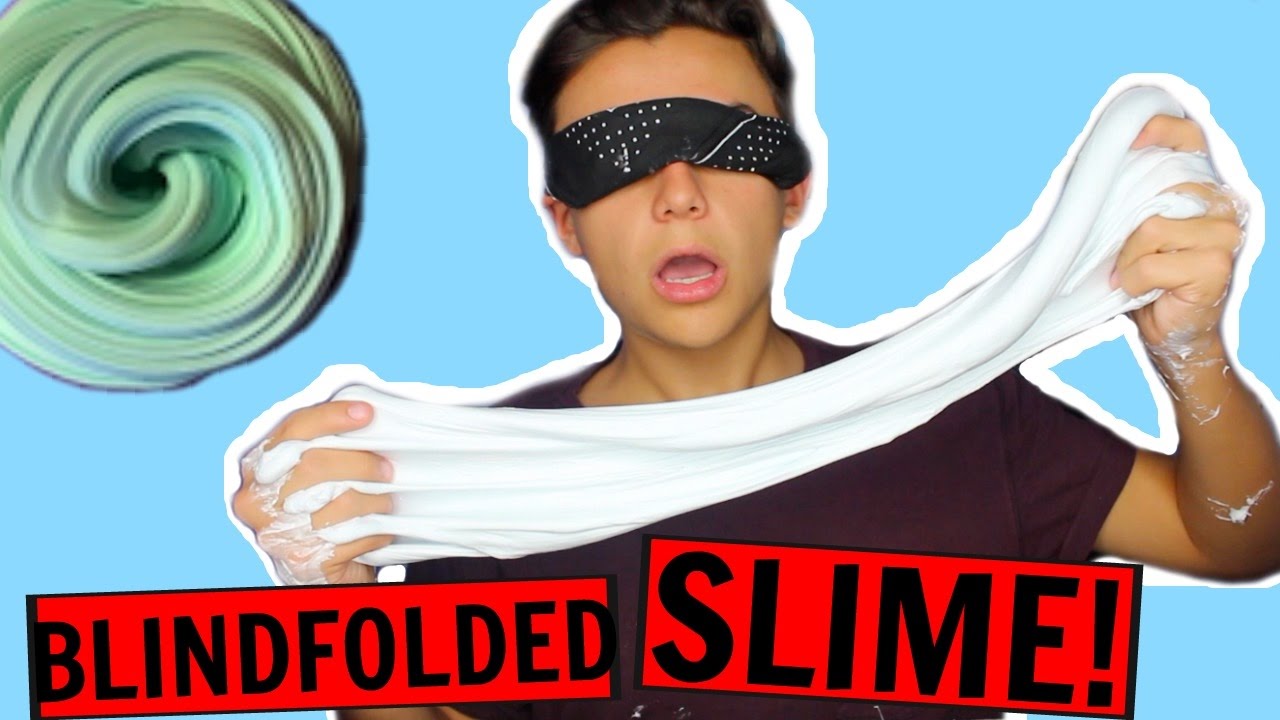 BLINDFOLDED SLIME CHALLENGE! DIY GIANT FLUFFY SLIME! How to make slime without borax