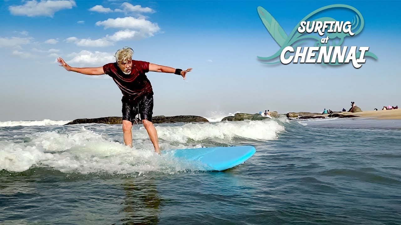 Dad tries Surfing! 🏄 | Surf Turf, Kovalam | Lost GoPro Again 😓| Surfing in Chennai