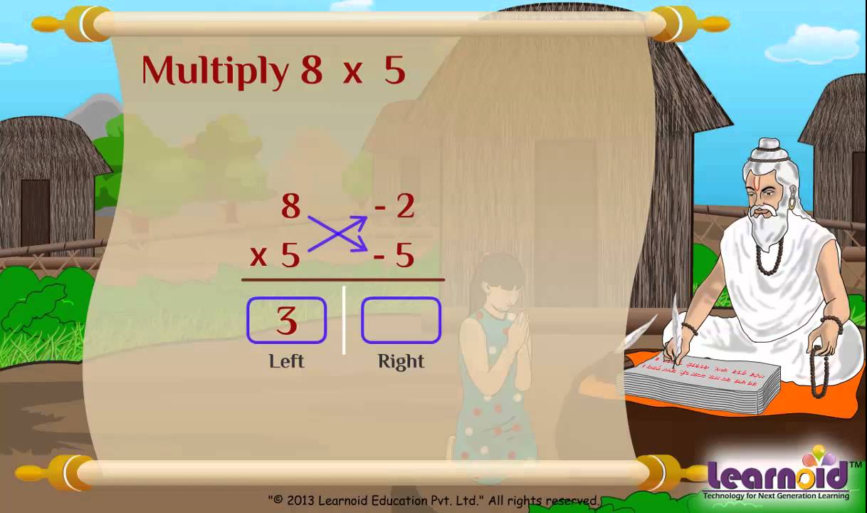 Vedic Math: Multiplication using Nikhilam Sutra (English)