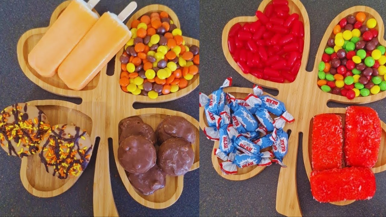 🍭Filling platter with chocolates and colorful candies 🍭 relaxing ASMR Sounds
