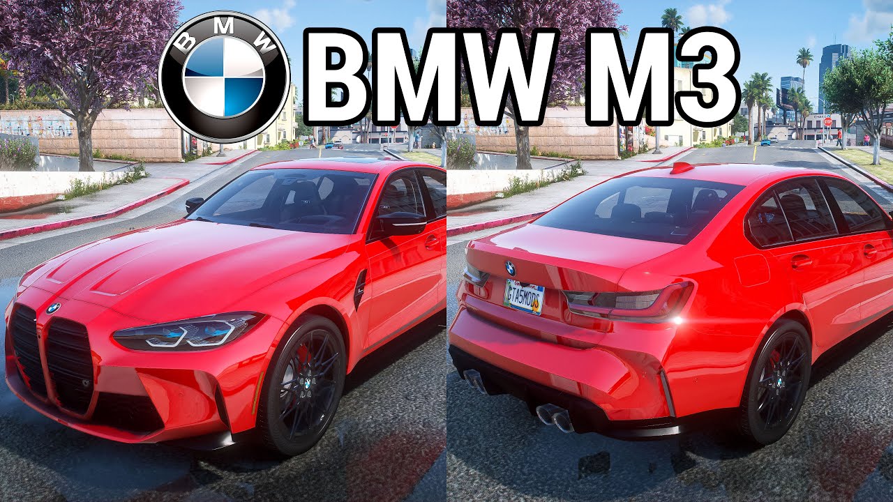 GTA 5 BMW M3 G80 2022 + Realistic Engine Sound Mod Showcase [NVE + QuantV + 5Real + ReShade] 4K