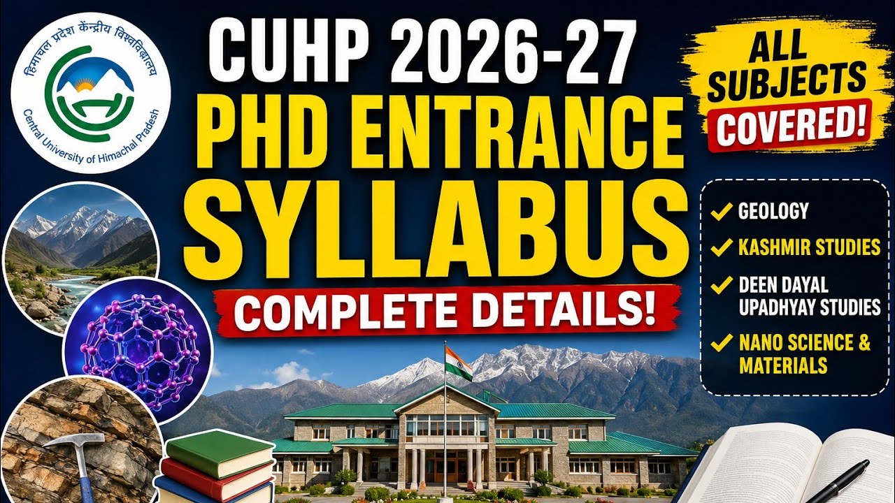 Central University of Himachal Pradesh  PhD Admission 2026-27