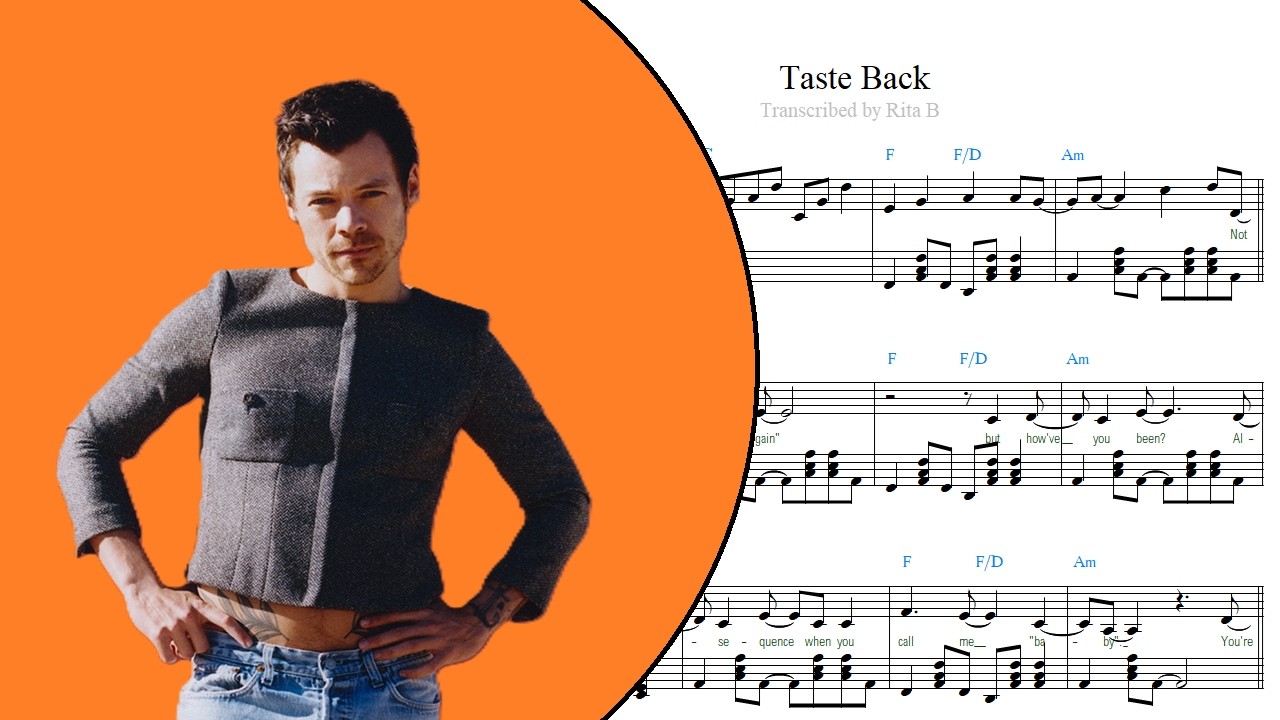 Harry Styles — Taste Back — Piano Sheet Music