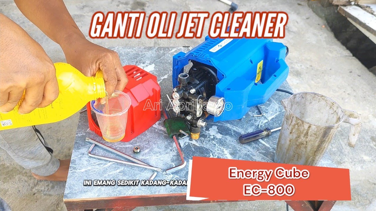 GANTI OLI JET CLEANER ENERGY CUBE EC-800 | high pressure washer oil change
