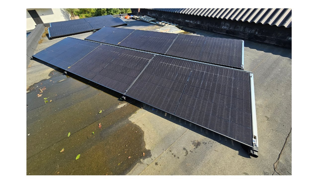 10 Bifaciale zonnepanelen 440wp op een platdak monteren