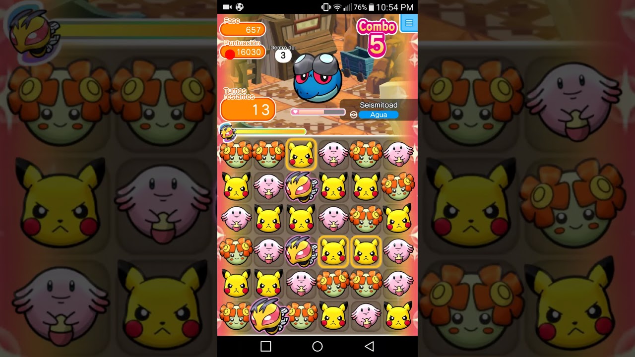 Pokémon Shuffle - Seismitoad (Itemless). Stage 657.