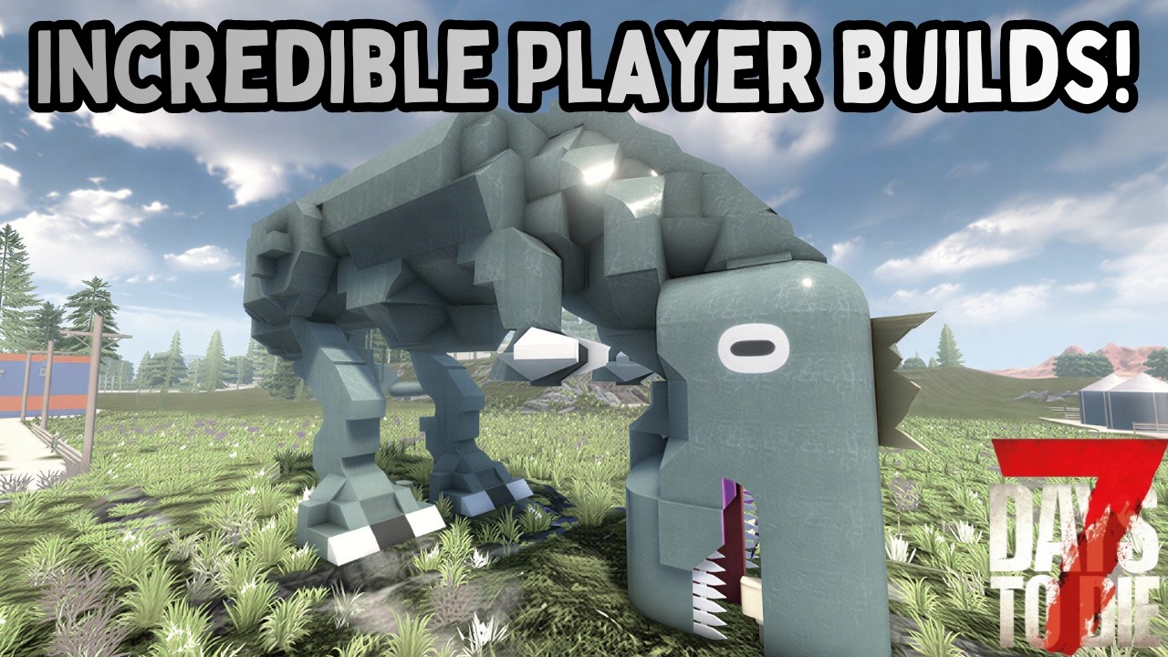 Amazing Player Bases in 7 Days to Die - Dinosaurs, Angry Birds, and More!