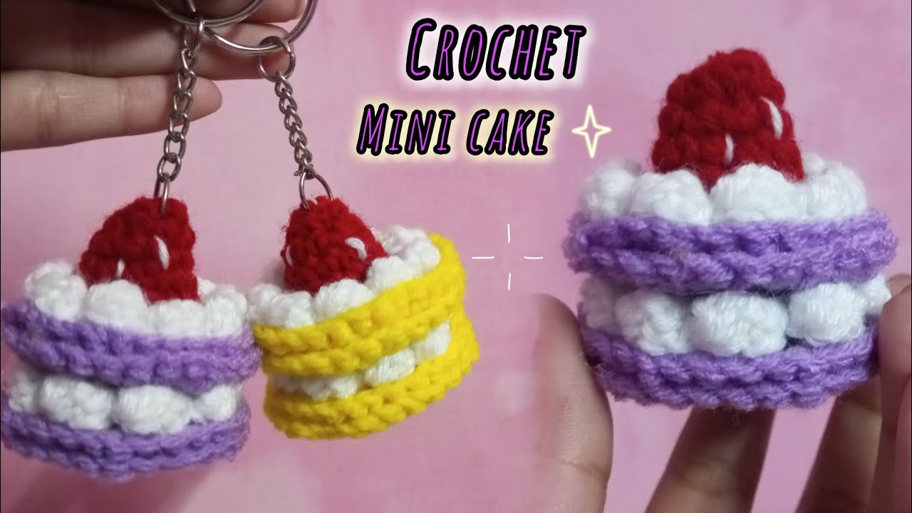 How to Crochet mini cake l crochet mini cake tutorial l #crochet #viralvideo 