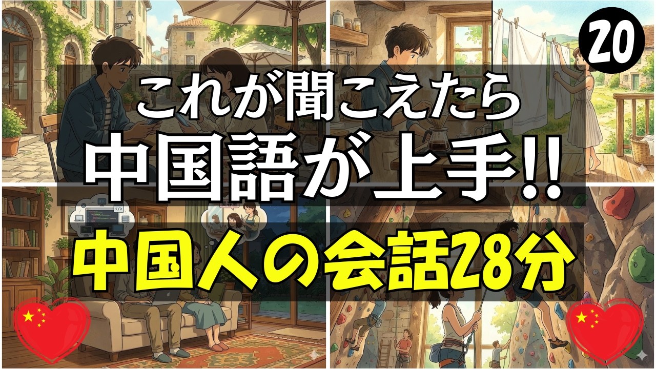【中国語会話】これが聞こえたら中国語が上手!!会話28分