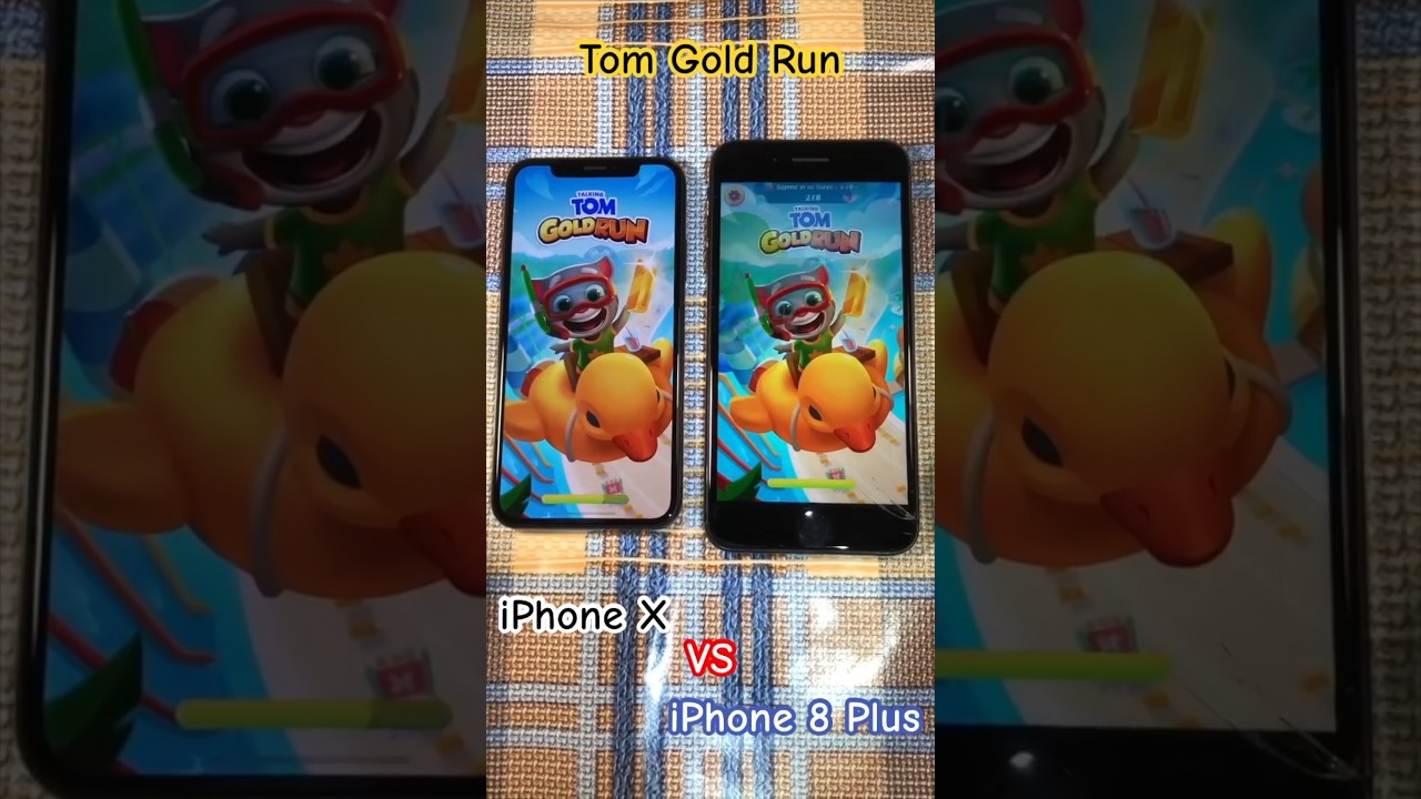 Talking Tom Gold Run faster on iPhone X vs 8 Plus #iphonecomparison #iphonetest #iphonelovers